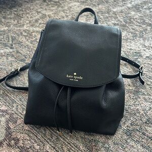 Kate Spade Black Leather Backpack